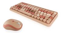 KeySonic KSKM-5200M-RF Tastatur Maus enthalten Büro RF Wireless QWERTZ Deutsch Beige, Braun, Pink /