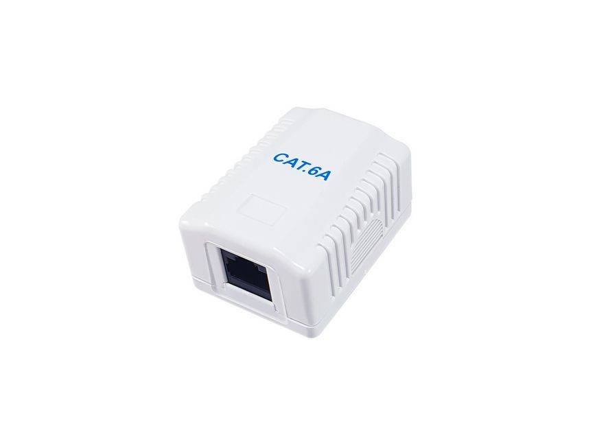 Equip Aufputzdose Cat6A 1-Port RJ45 UTP RAL 9010 ws Polybeutel Multimedia-Technik Aufputzdosen