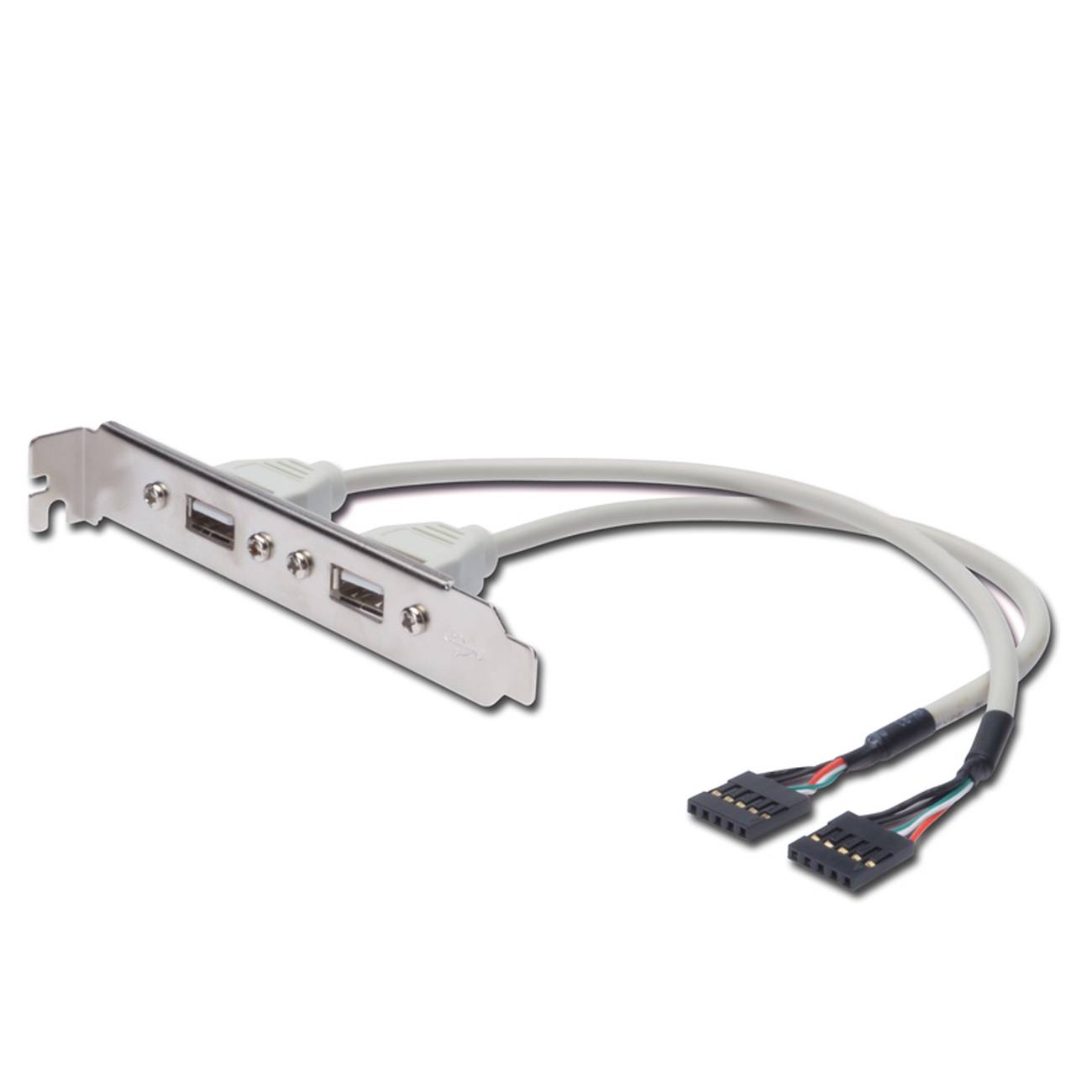 DIGITUS Slotblech 2xUSB/A -> IDC 2x5Pin Bu/Bu 0.25m Polybeutel Multimedia-Technik Slotbleche