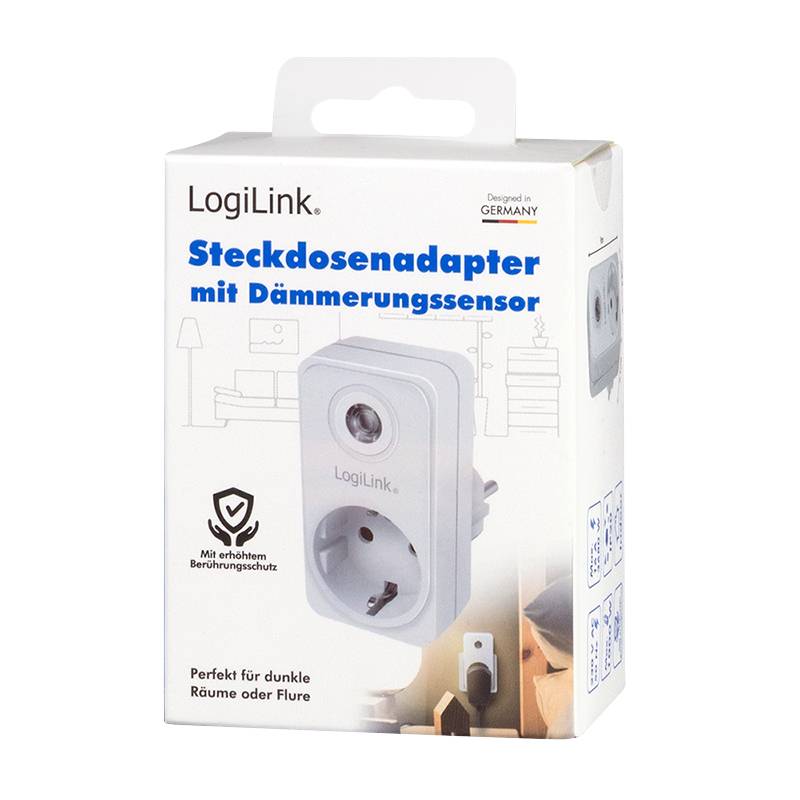 Logilink Steckdosenadapter mit Dämmerungssensor, 1xCEE 7/3 Multimedia-Technik Adapter