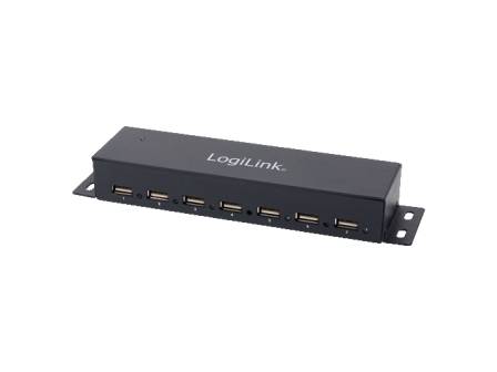 Logilink USB-HUB 7-Port metall LED-Anzeige m. Netzteil Multimedia-Technik HUBs