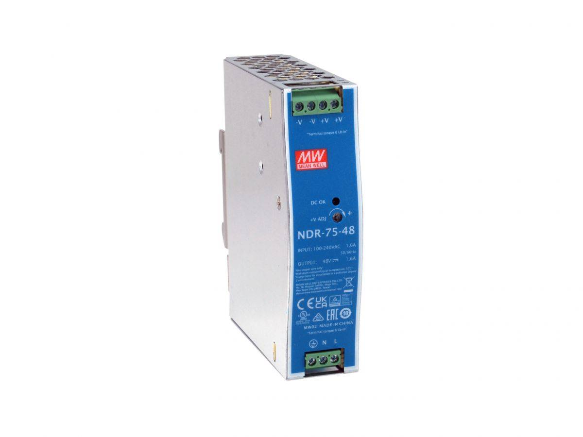 LevelOne Industrie Netzteil 48VDC/ 75W+DIN-Schiene silber Multimedia-Technik Switch Zubehör