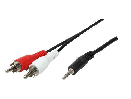 Logilink Audiokabel 1x 3,5mm -> 2x Cinch St/St 1.50m bk Multimedia-Technik