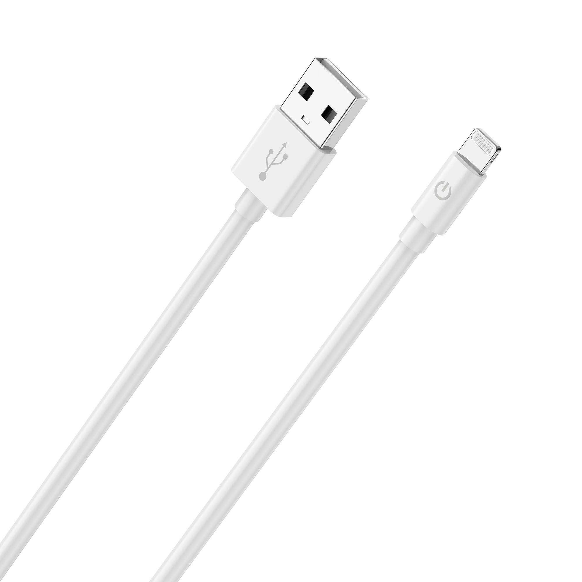 RealPower Lade/Datenkabel USB-A auf Lightning 2m weiß MFI Multimedia-Technik USB-Kabel
