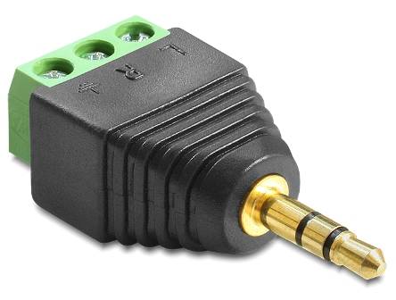 DELOCK Adapter Terminalblock 3Pin -> 3,5mm Klinke Stecker Multimedia-Technik