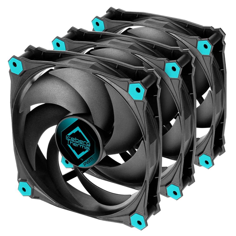 ICEBERG THERMAL IceGALE Silent PWM-120mm Black (3er Pack)* Multimedia-Technik Lüfter Sonstiges und