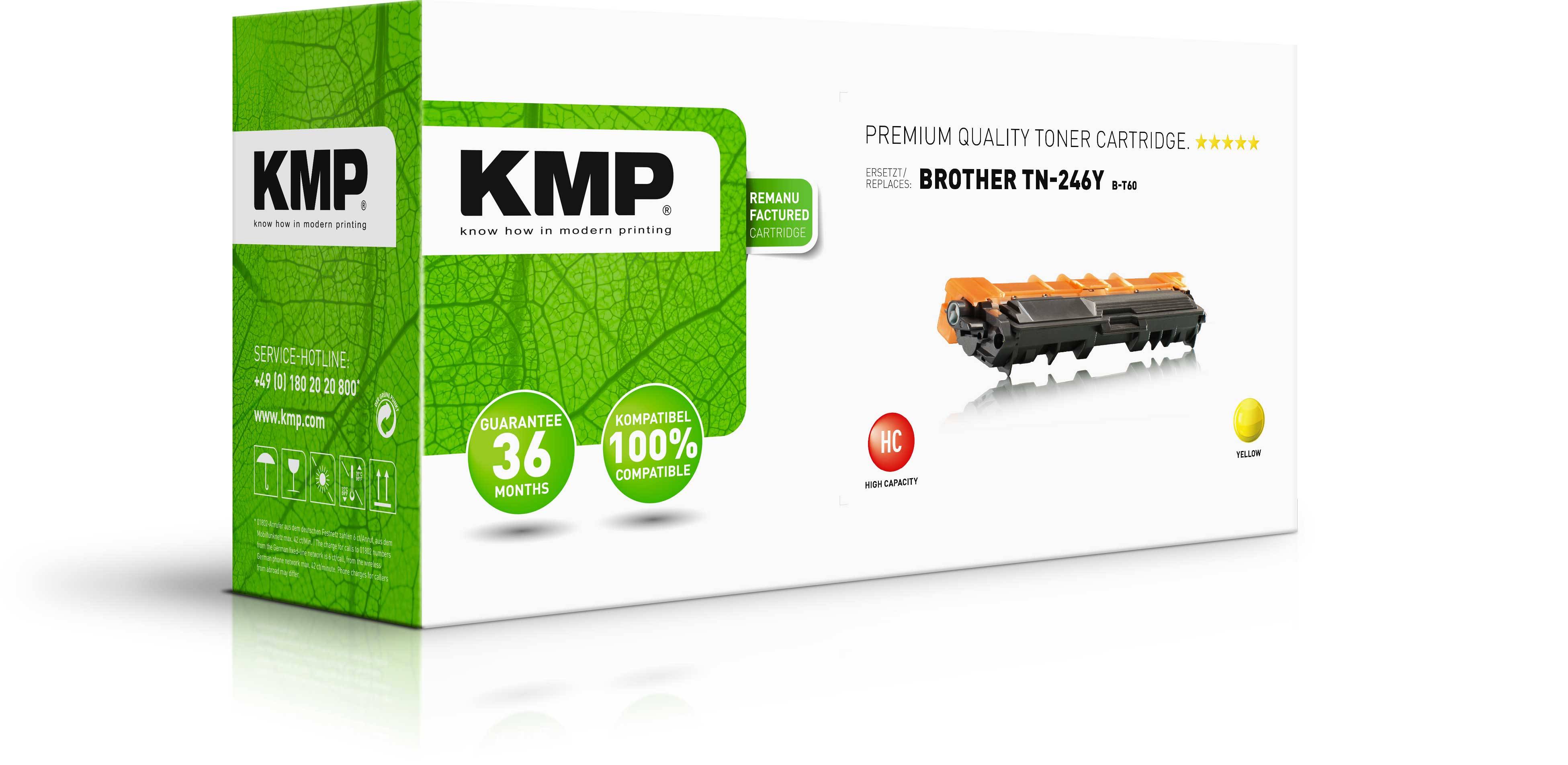 KMP Toner Brother TN-246Y/TN246Y yellow 2200 S. B-T60 remanufactured Multimedia-Technik