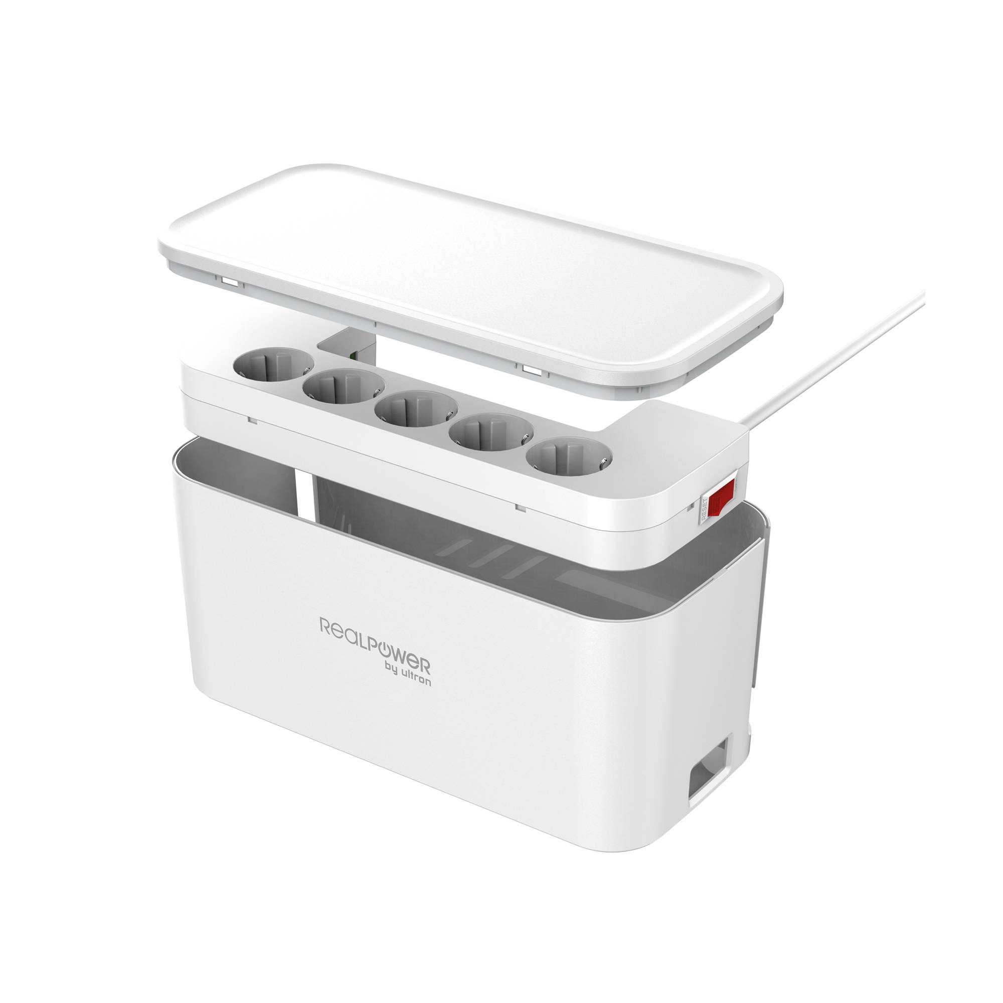 RealPower Steckdosenwürfel PowerBox 522 + 2xUSB-A / 2xUSB-C Multimedia-Technik Steckdosenleisten