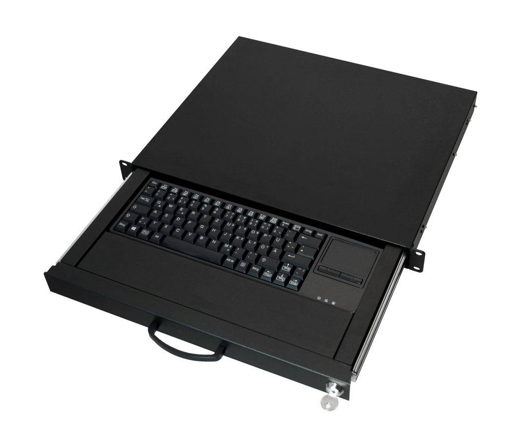 aixcase 19 Rack 1U Tastatur DE Touchpad USB schwarz Multimedia-Technik 19 Zubehör