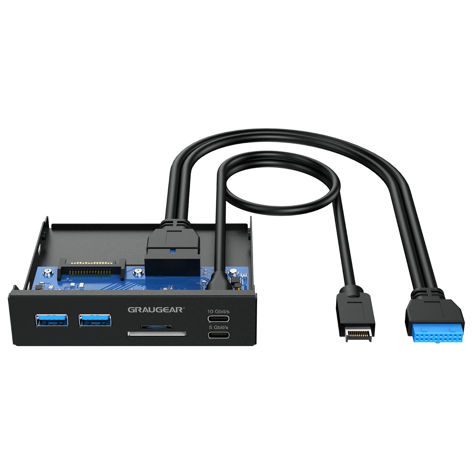 GRAUGEAR USB-HUB+Kartenleser Multi Front Panel, Type-C USB retail Multimedia-Technik HUBs