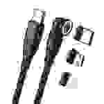 RealPower Magnetic cable 100 Watt,1m,black mit Adaptern Multimedia-Technik Ladegerät