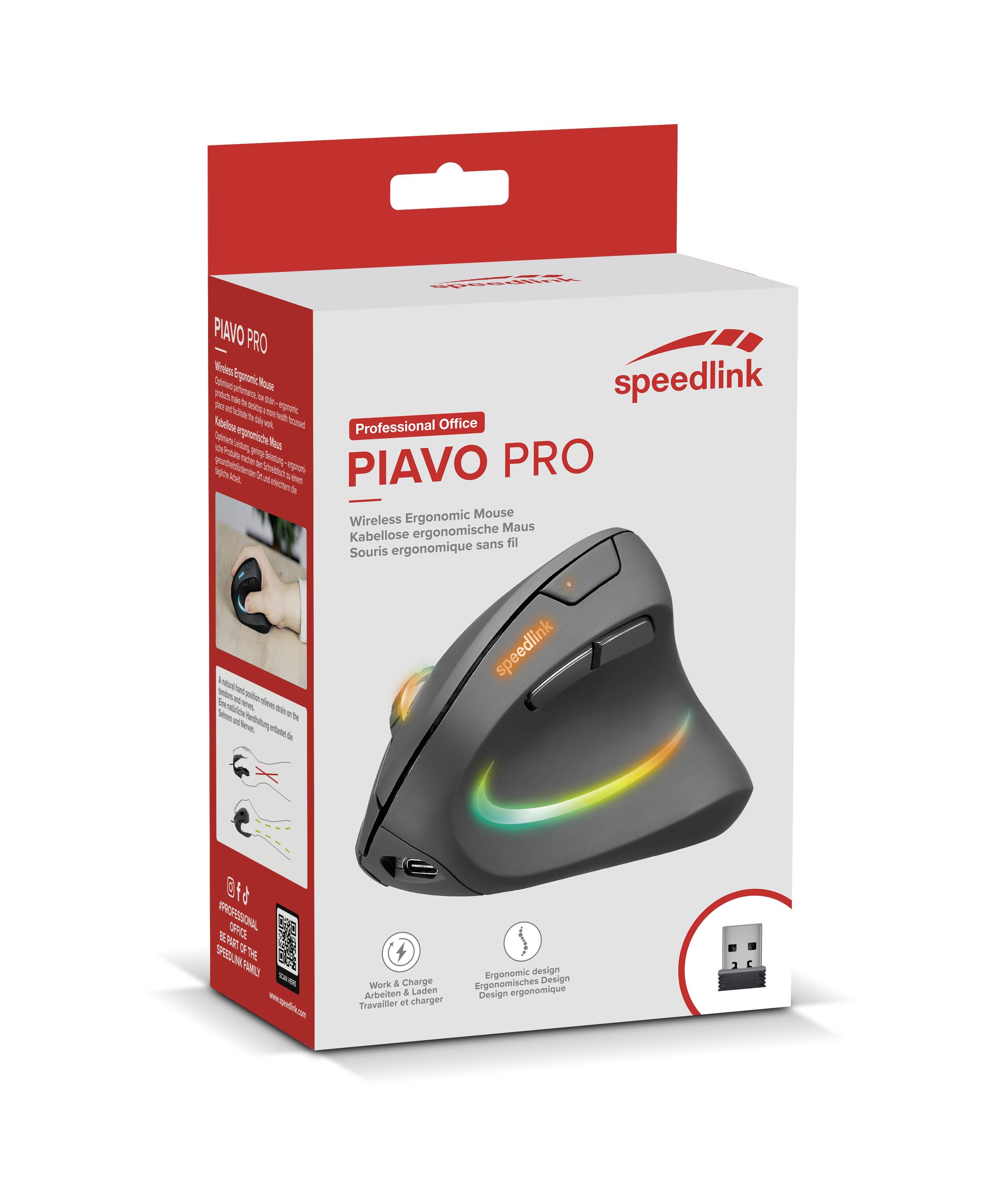 Speedlink Maus PIAVO PRO, Illuminated Rechargeable Vertical retail Eingabe / Ausgabe Mäuse &
