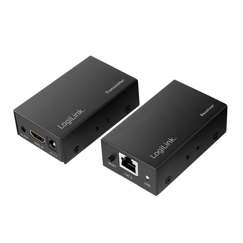 Logilink HDMI-Extender-Set über LAN, 60m, 1080p/60Hz,POC,IR Multimedia-Technik HDMI-Adapter