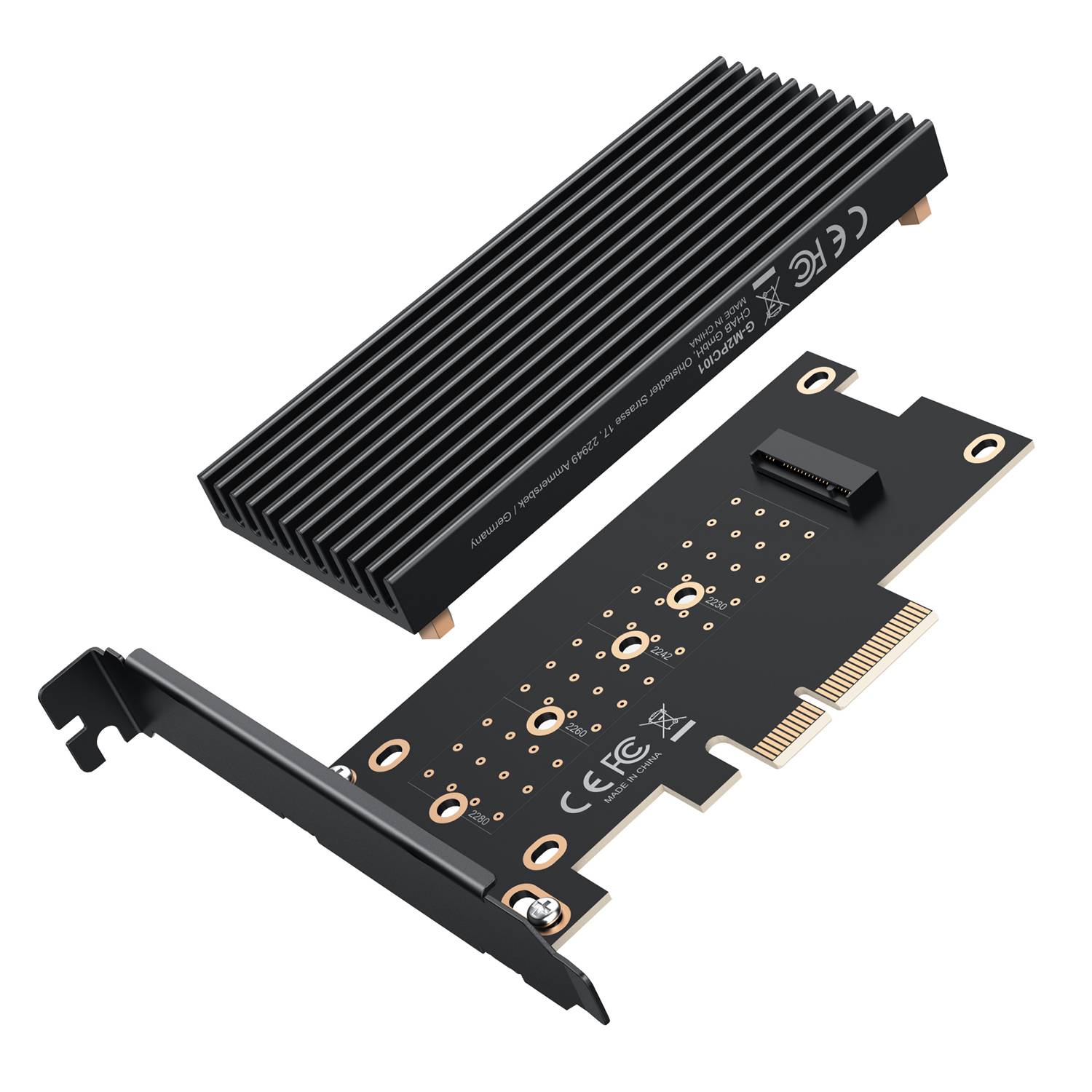 GRAUGEAR PCI Card M.2 PCIe 4.0 für M.2 NVMe SSD Multimedia-Technik PCI Karten