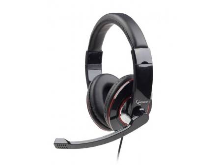 gembird Headset STEREO MHS 001 glänzend Klinke schwarz Eingabe / Ausgabe Kopfhörer & Headsets
