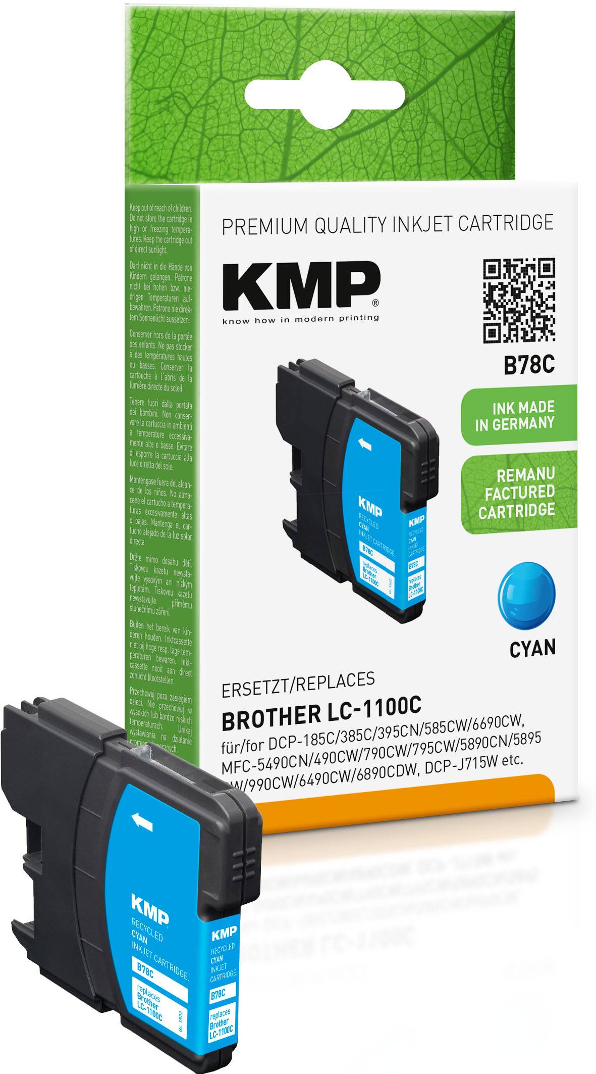 KMP Patrone Brother LC-1100C 325 S. cyan remanufactured Multimedia-Technik Patronen