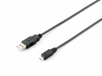 Equip 128523 USB Kabel USB 2.0 1,8 m USB A Micro-USB B Schwarz Multimedia-Technik USB-Kabel