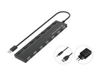 Conceptronic HUBBIES 7-Port-USB-2.0-Hub mit Netzteil Multimedia-Technik HUBs