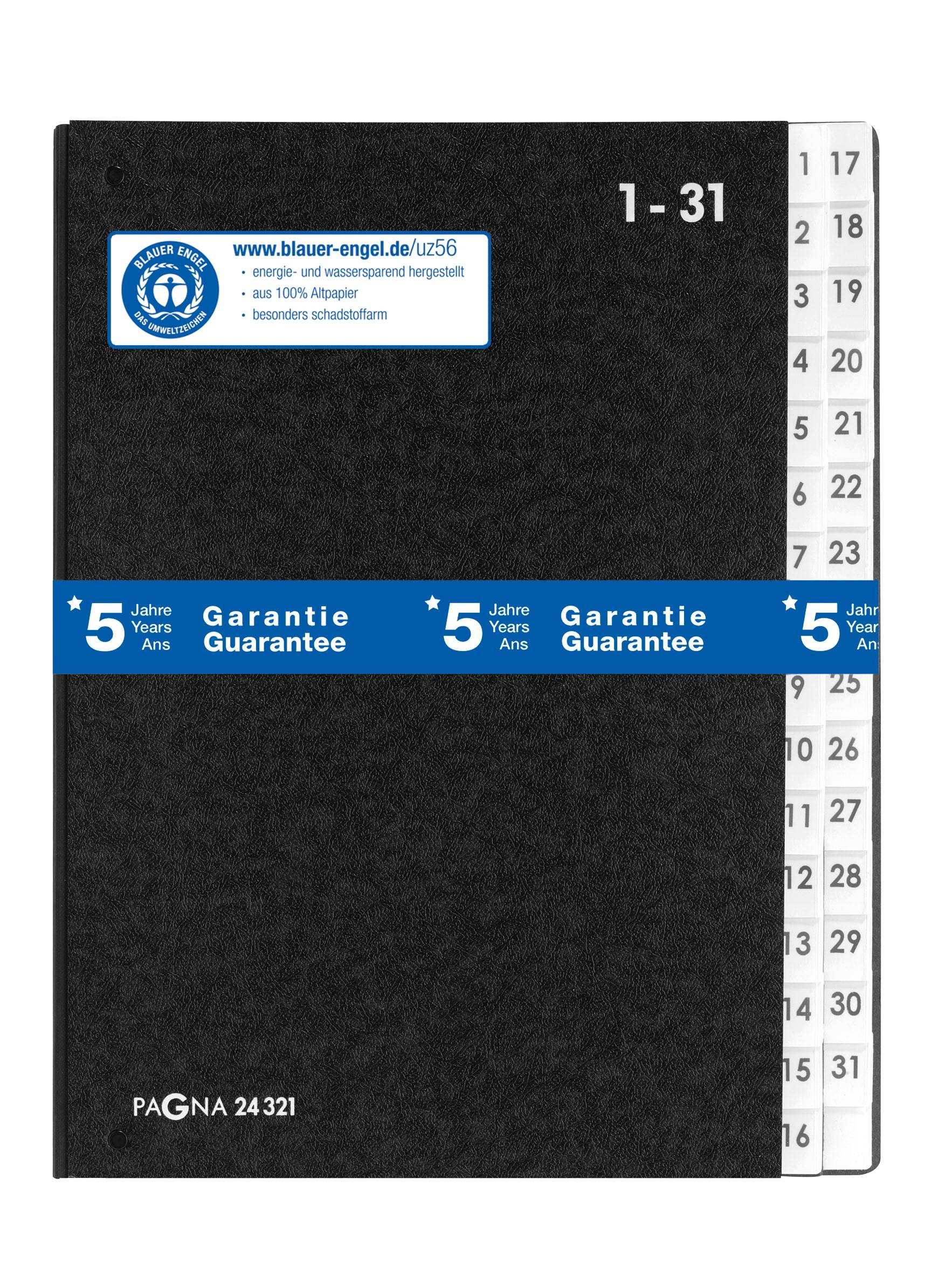 PAGNA Pultordner Classic 32 Fächer 1-31 schwarz Multimedia-Technik Ordnen,Archivieren,Verstauen