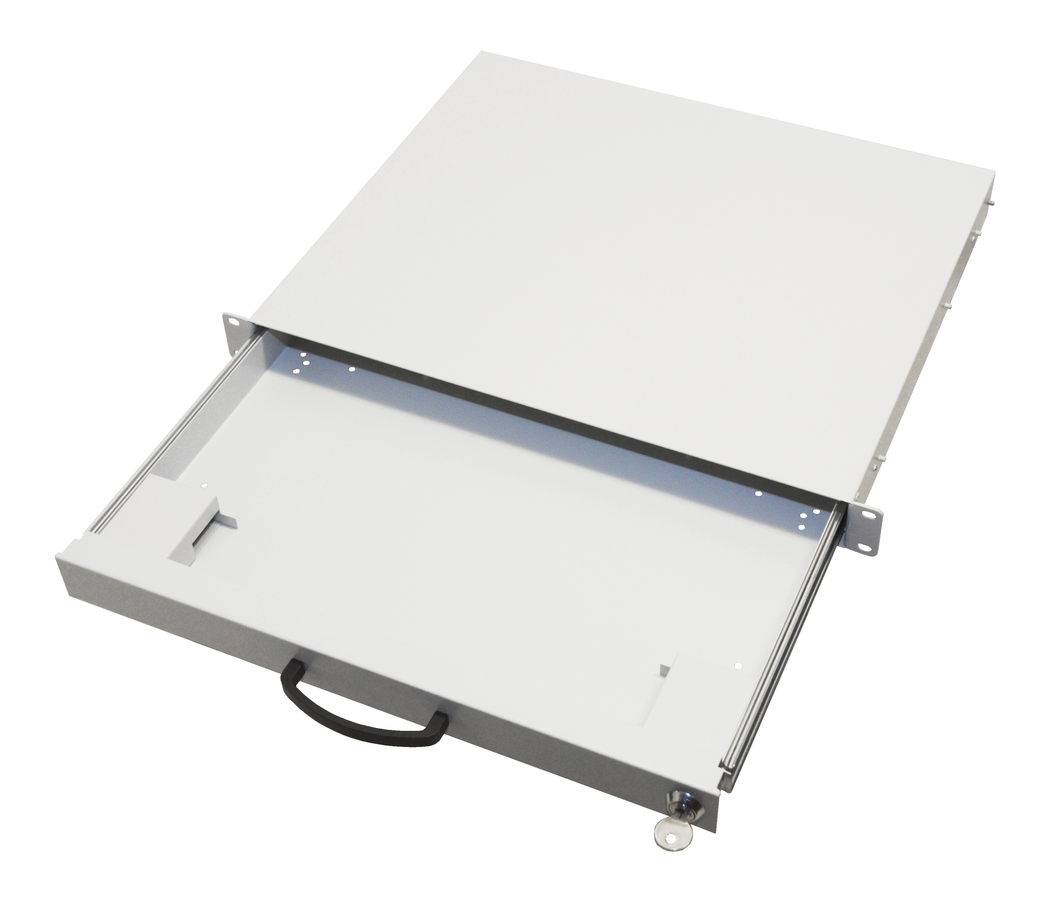 aixcase 19 Rack 1U Tastaturschublade leer lichtgrau Multimedia-Technik 19 Zubehör
