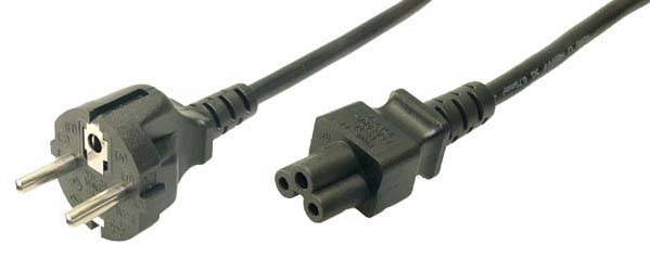 Logilink Power Cord, CEE7/7 - C5, black, 1.80m Multimedia-Technik Kabel