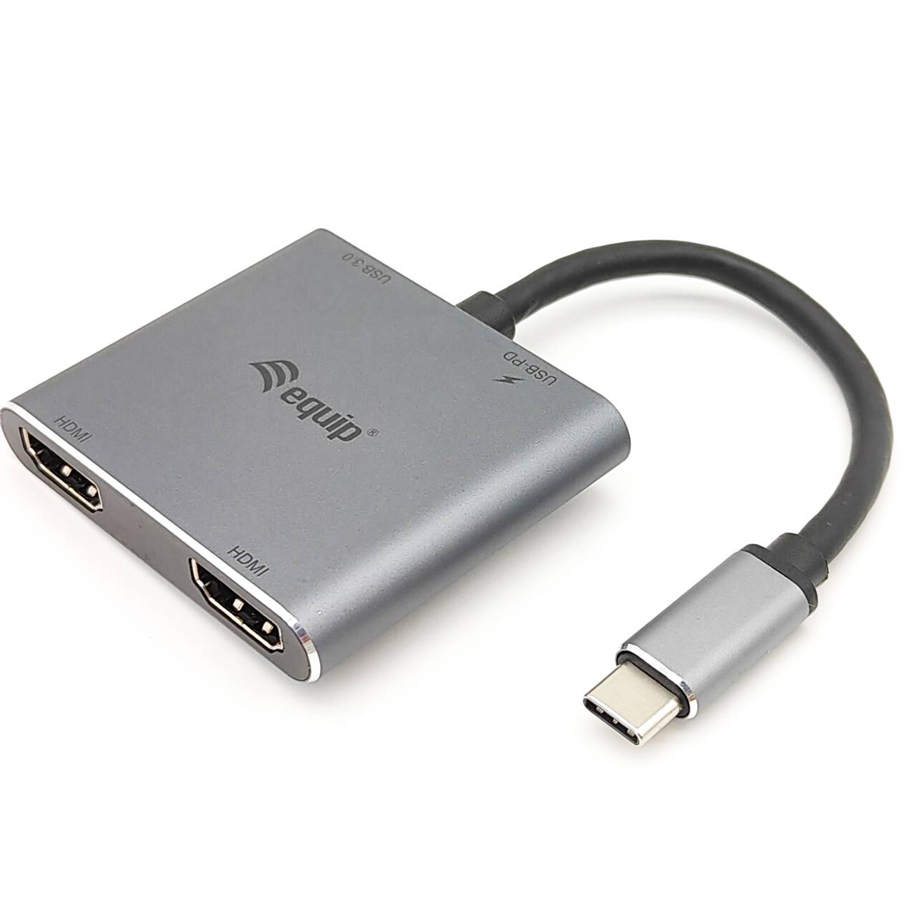 Equip Dock 4-1 USB-C->2xHDMI,USB-A,100W USB-C 0.15m Multimedia-Technik Dockingstation
