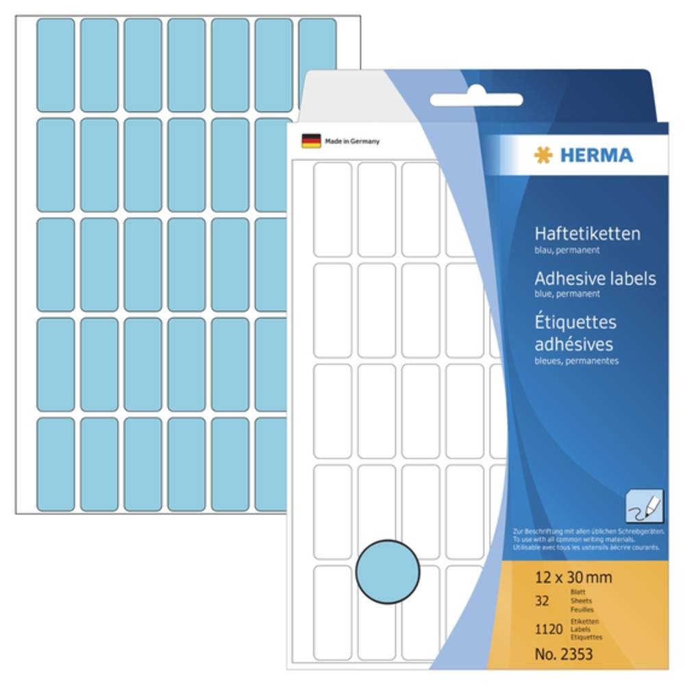 HERMA Vielzwecketiketten blau 12x30 mm Papier matt 1120 St. Multimedia-Technik Etiketten