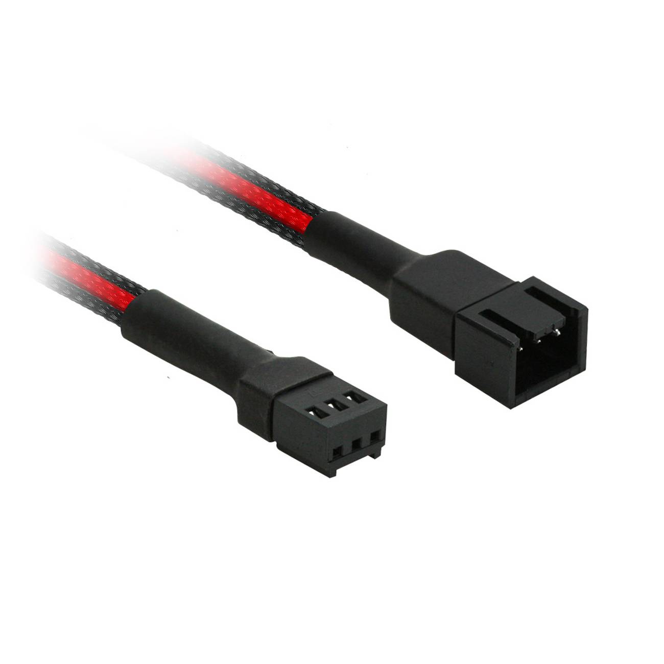 Nanoxia Kabel 3-Pin Verlängerung, 30 cm, schwarz/rot Multimedia-Technik
