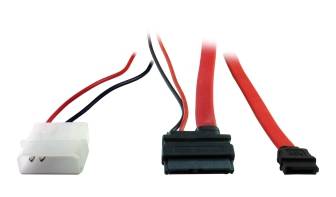 Inter-Tech Kabel Slim DVD Anschluss SATA + Power 0,3/0,3 m Multimedia-Technik