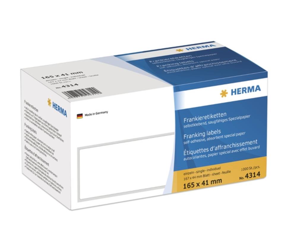 HERMA Frankieretik. einzeln mit Abziehl. 165x41 mm 1000 St. Multimedia-Technik Etiketten