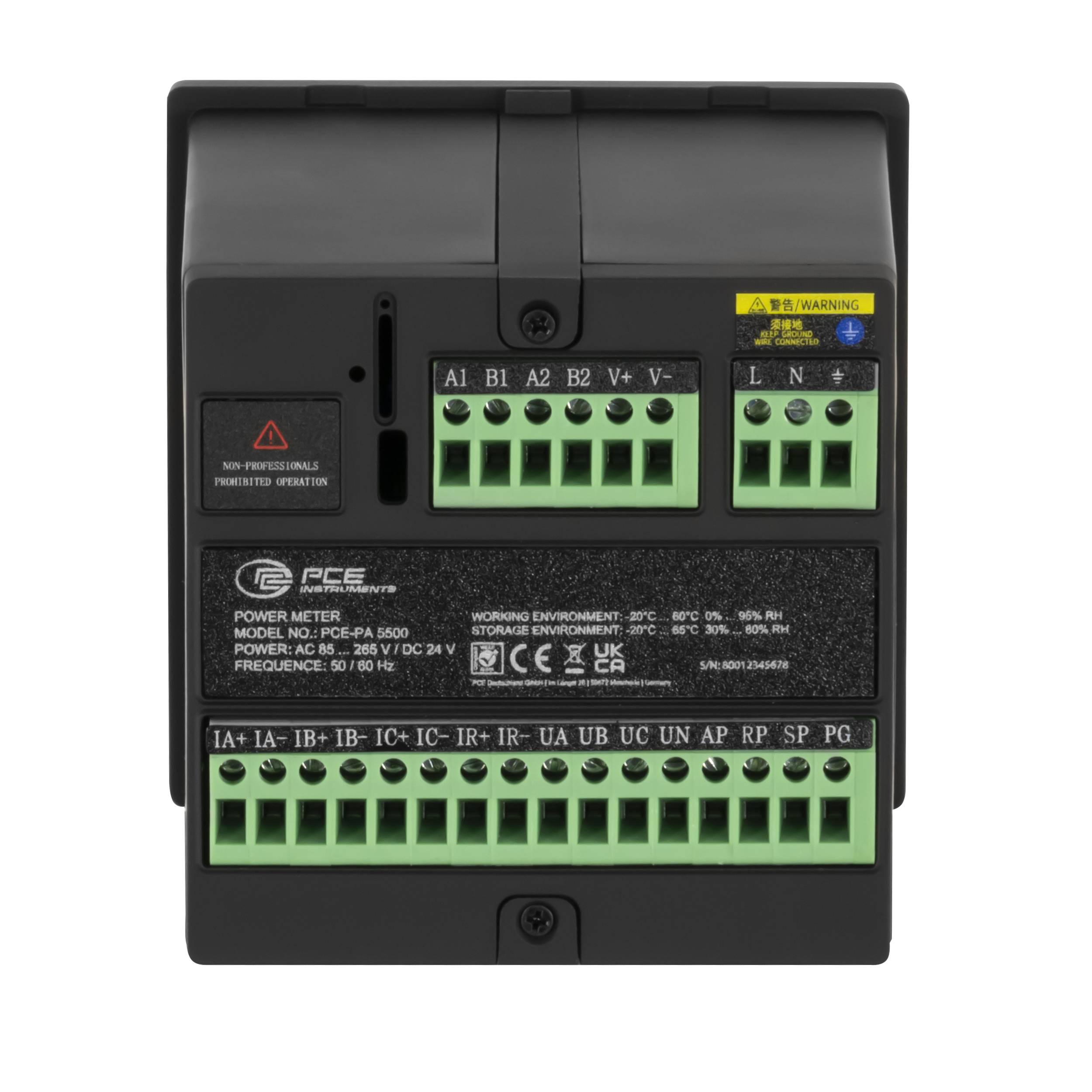 PCE Instruments Leistungsmesser PCE-PA 5500 Wechselspannung 30...264 V |Genauigkeitsklasse 0,5 |Energiezähler |RS485