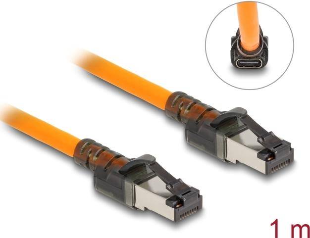 Delock RJ45 Netzwerkkabel mit USB Type-C Portfinder Funktion Self Tracing Cat.6a