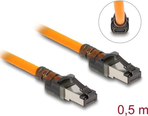 Delock RJ45 Netzwerkkabel mit USB Type-C Portfinder Funktion Self Tracing Cat.6a