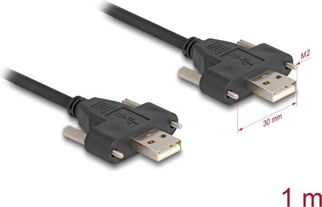 Delock USB 2.0 Kabel Typ-A Stecker zu mit Schraubenabstand 30 mm 1 m - 1 m - Sch
