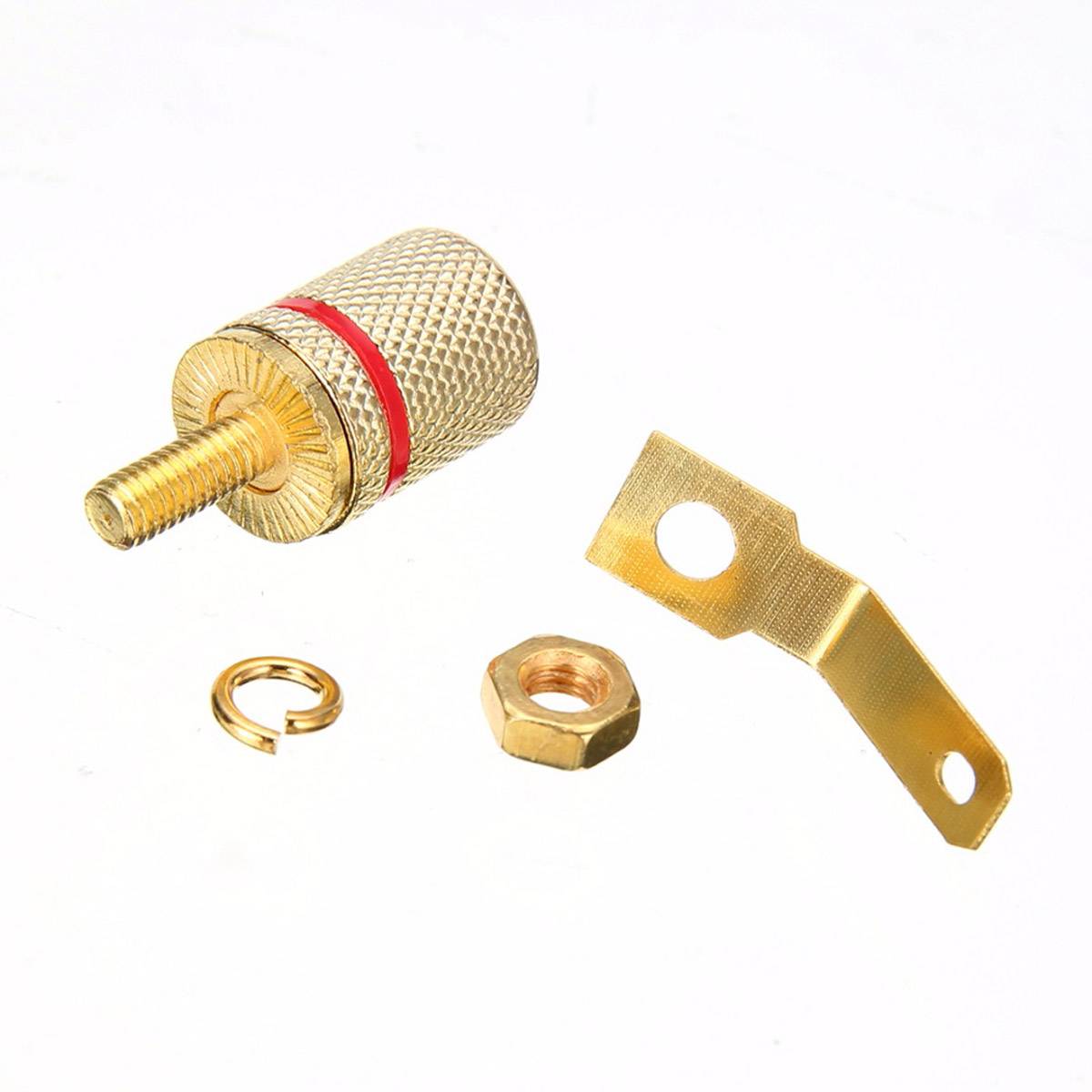 Bananenbuchse Set Lautsprecher Boxen Adapter Anschluss Hifi Vergoldet 2x Rot + 2x Schwarz