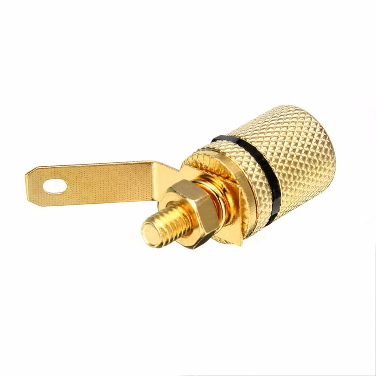 Bananenbuchse Set Lautsprecher Boxen Adapter Anschluss Hifi Vergoldet 2x Rot + 2x Schwarz