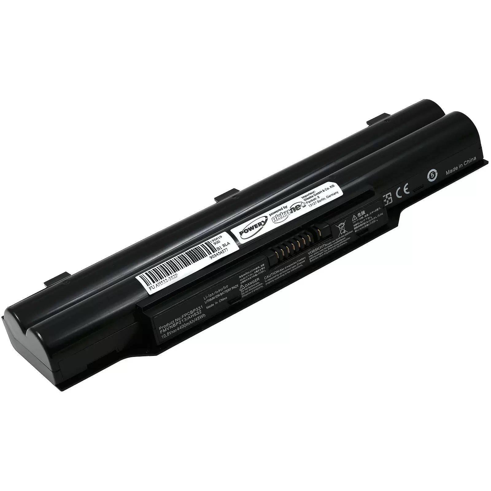 Standardakku für Fujitsu LifeBook A532 / Typ FPCBP331 - 10,8V - 4400 mAh