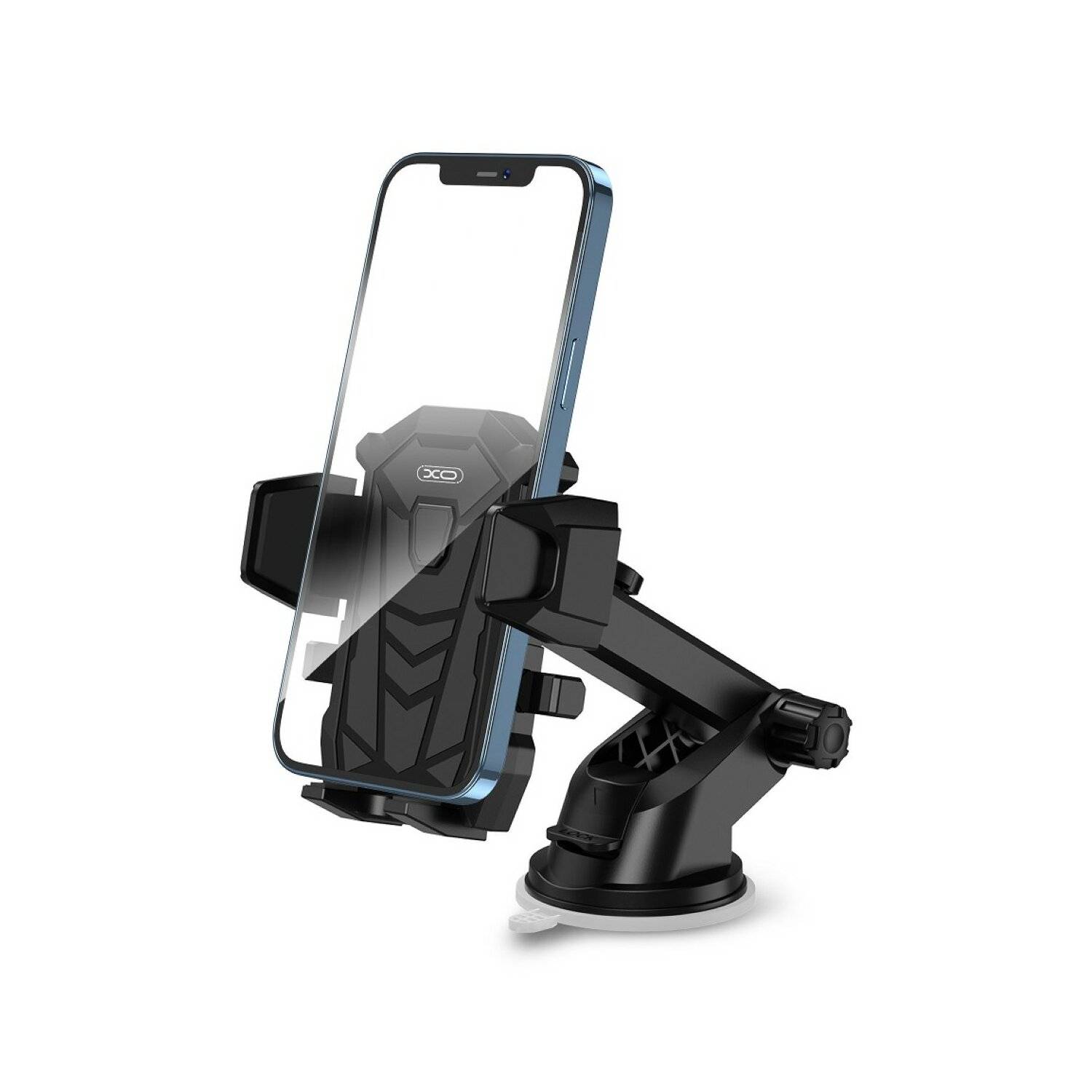 XO Autohalterung C76 schwarz mit Saugnapf für den Armaturenbrett oder Windschutzscheibe