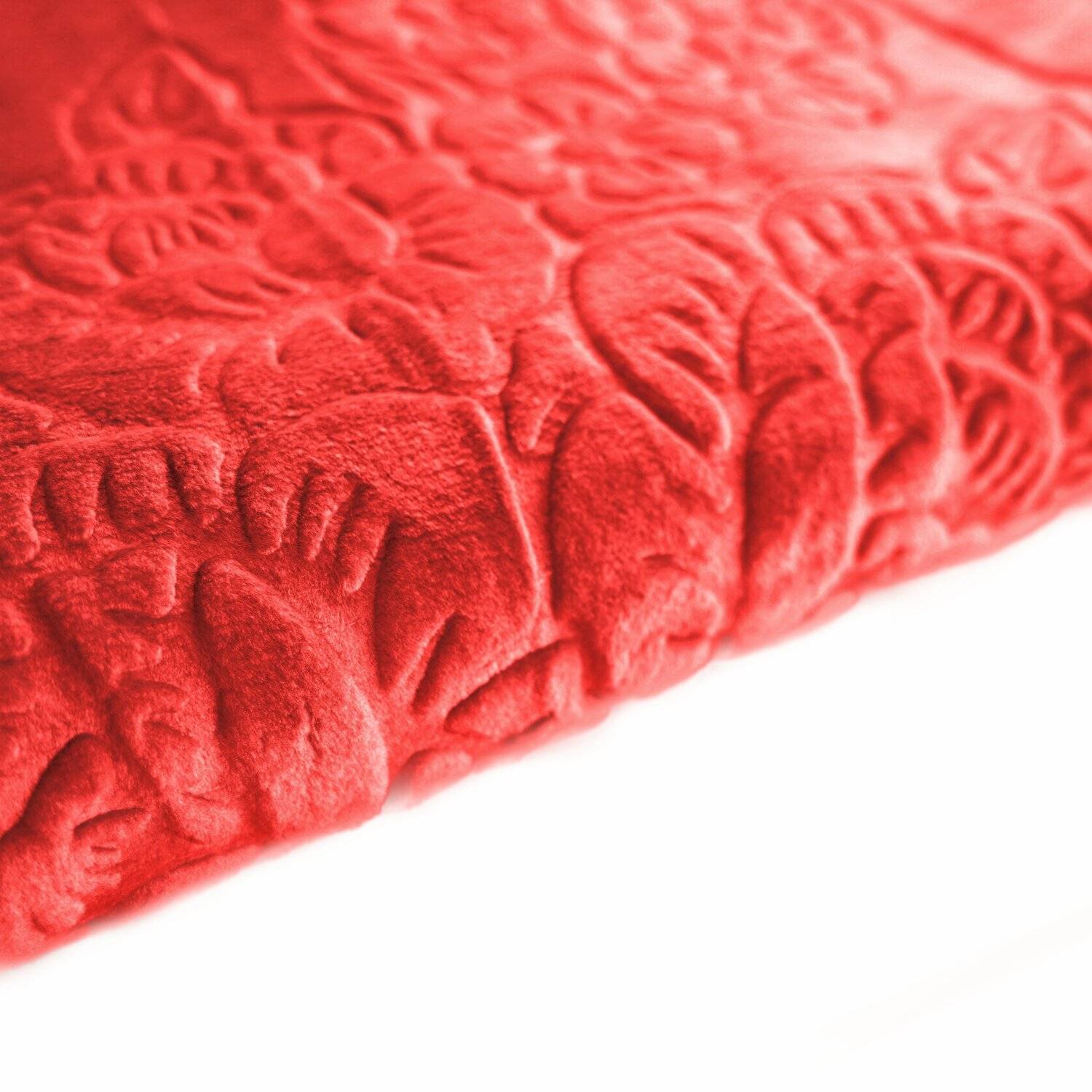 Almina Extra Weiche Wolldecke 200x240 cm 100% PES mit Blumen Muster Waschmaschinengeeinet Rot