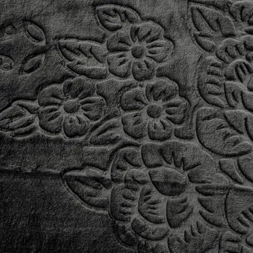 Almina Extra Weiche Wolldecke 160x220 cm 100% PES mit Blumen Muster Waschmaschinengeeignet Schwarz Almina Extra Weiche Wolldecke 160x220 cm 100% PES mit Blumen Muster Waschmaschinengeeignet Schwarz