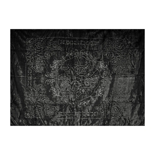 Almina Extra Weiche Wolldecke 200x240 cm 100% PES mit Blumen Muster Waschmaschinengeeinet Schwarz Almina Extra Weiche Wolldecke 200x240 cm 100% PES mit Blumen Muster Waschmaschinengeeinet Schwarz