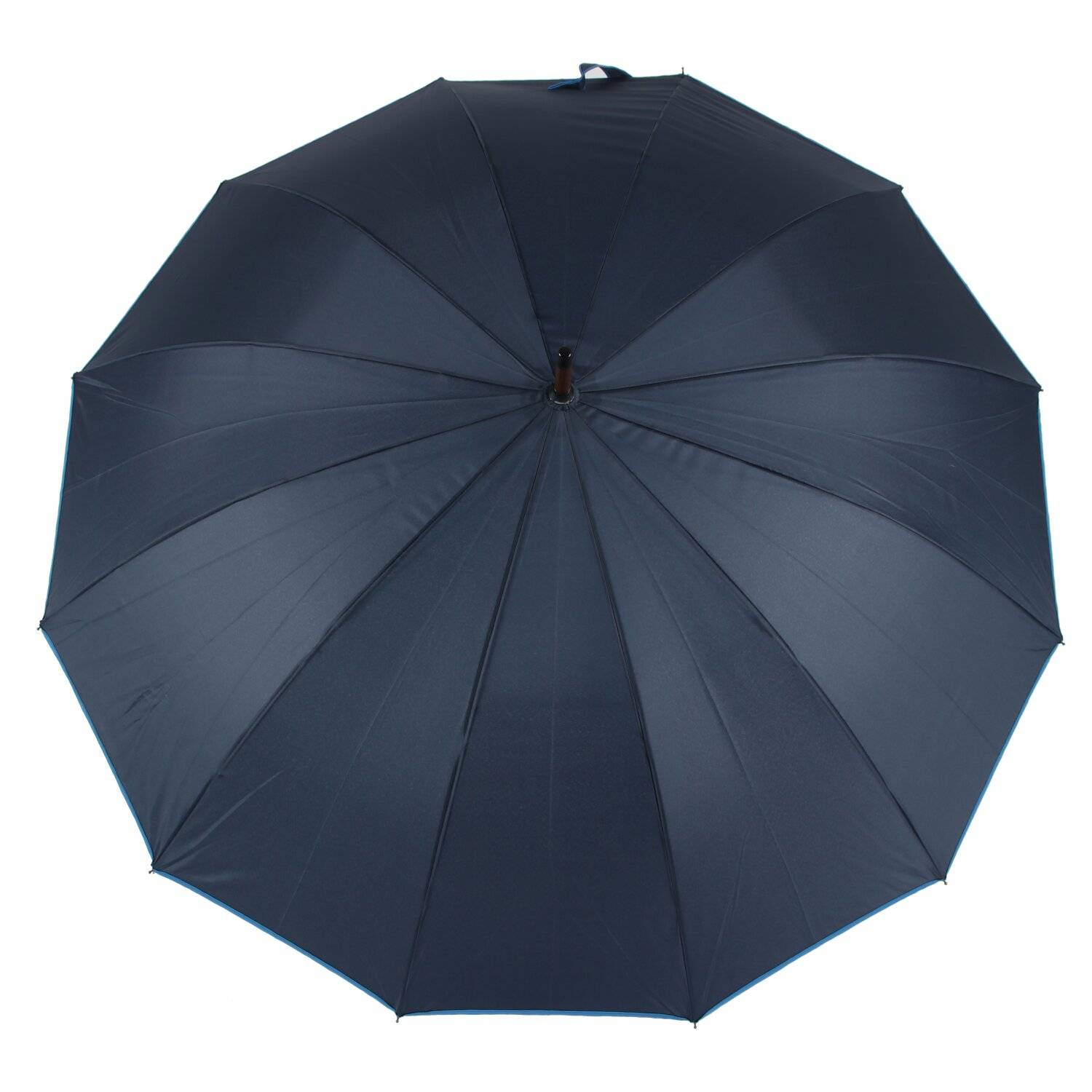 Stockregenschirm Stockschirm Regenschirm Holzgriff mit Fiberglasstange 116 cm ? Blau