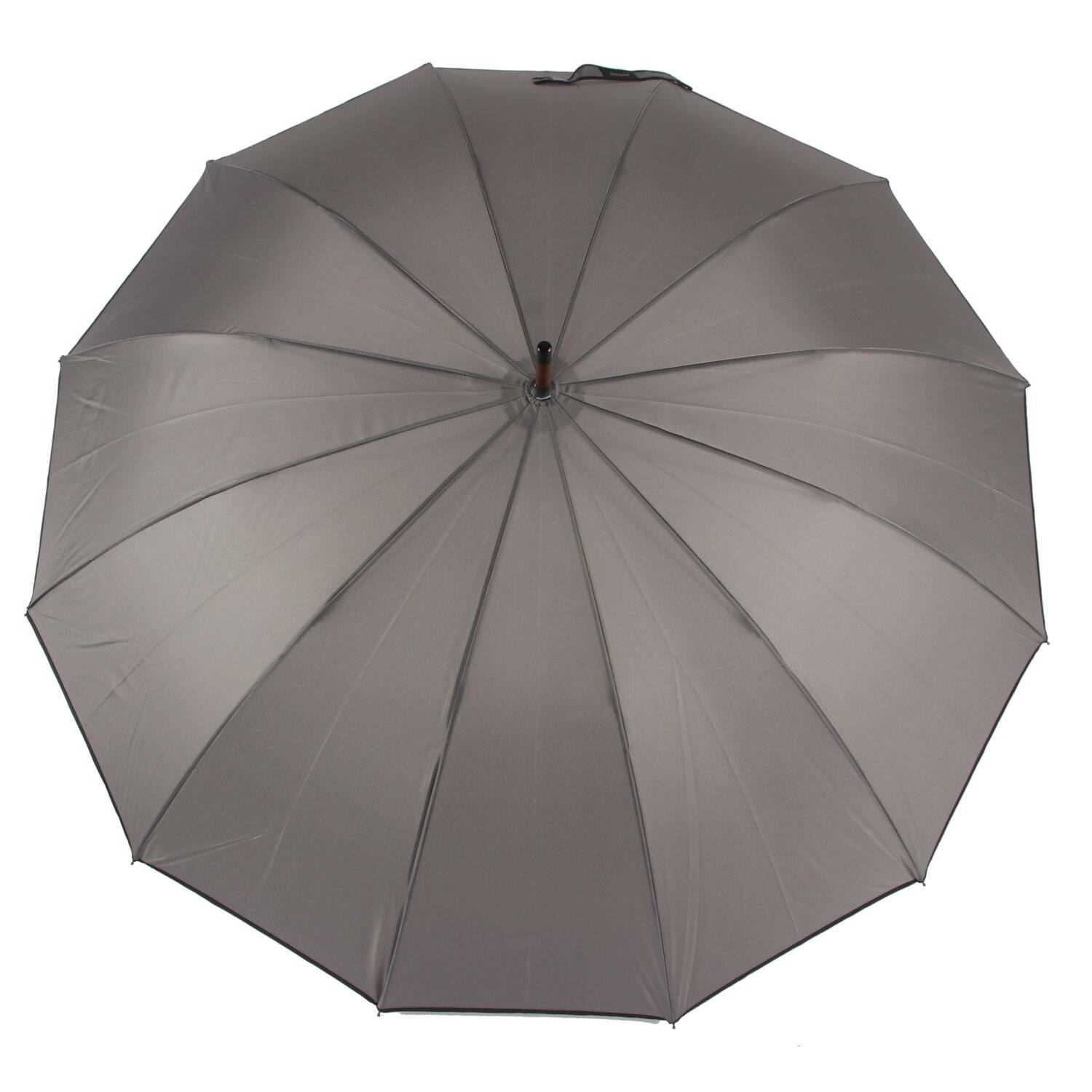 Stockregenschirm Stockschirm Regenschirm Holzgriff mit Fiberglasstange 116 cm ? Grau