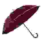 Stockregenschirm Stockschirm Regenschirm Holzgriff mit Fiberglasstange 116 cm ? Weinrot