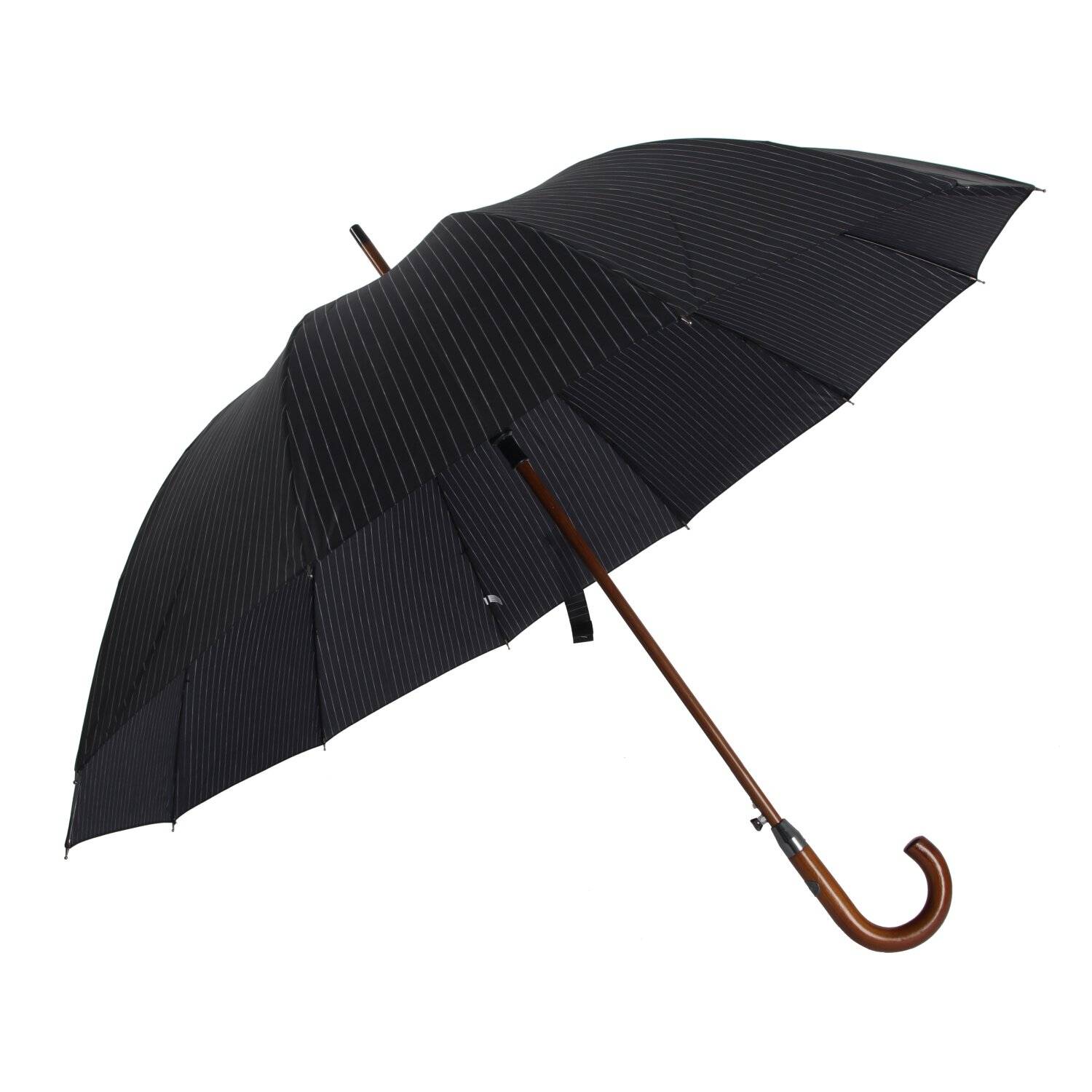 Stockregenschirm Stockschirm Regenschirm Holzgriff mit Fiberglasstange 116 cm ? Streifen