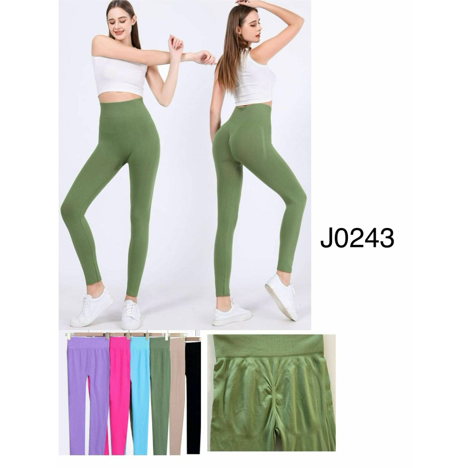 Damen Gym Fitness Leggings sportleggings Jogging Sport Bottoms Frauen Yoga Onesize Beige