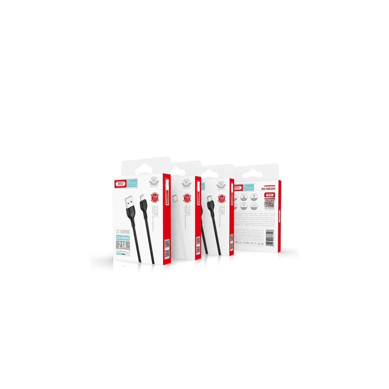 XO Aufladekabel, Ladekabel mit MicroUSB-Anschluss, 2m Kabel aus flexiblem Silikon