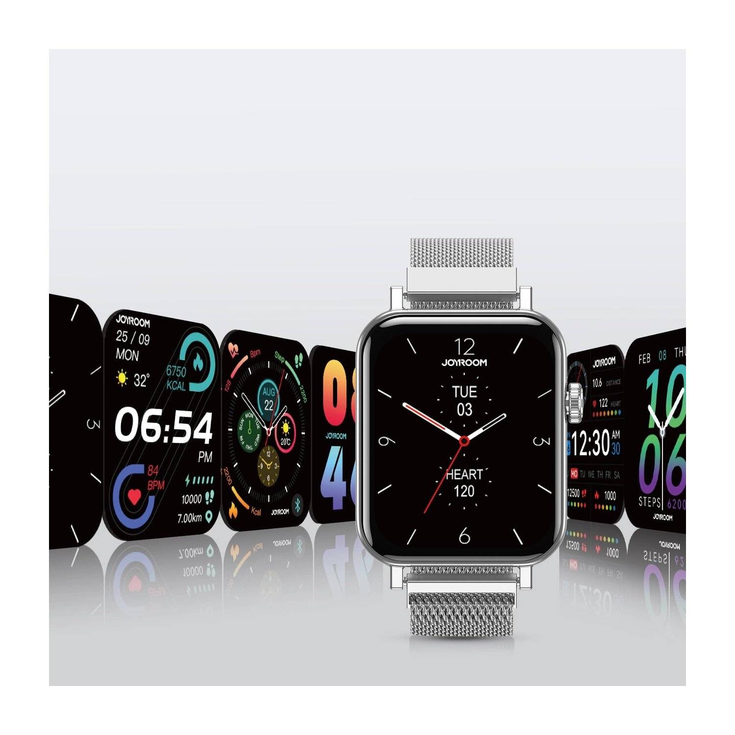 Joyroom JR-FT5 IP68 Smartwatch mit Anrufannahmefunktion – Silber Touchscreen, HD-Qualität
