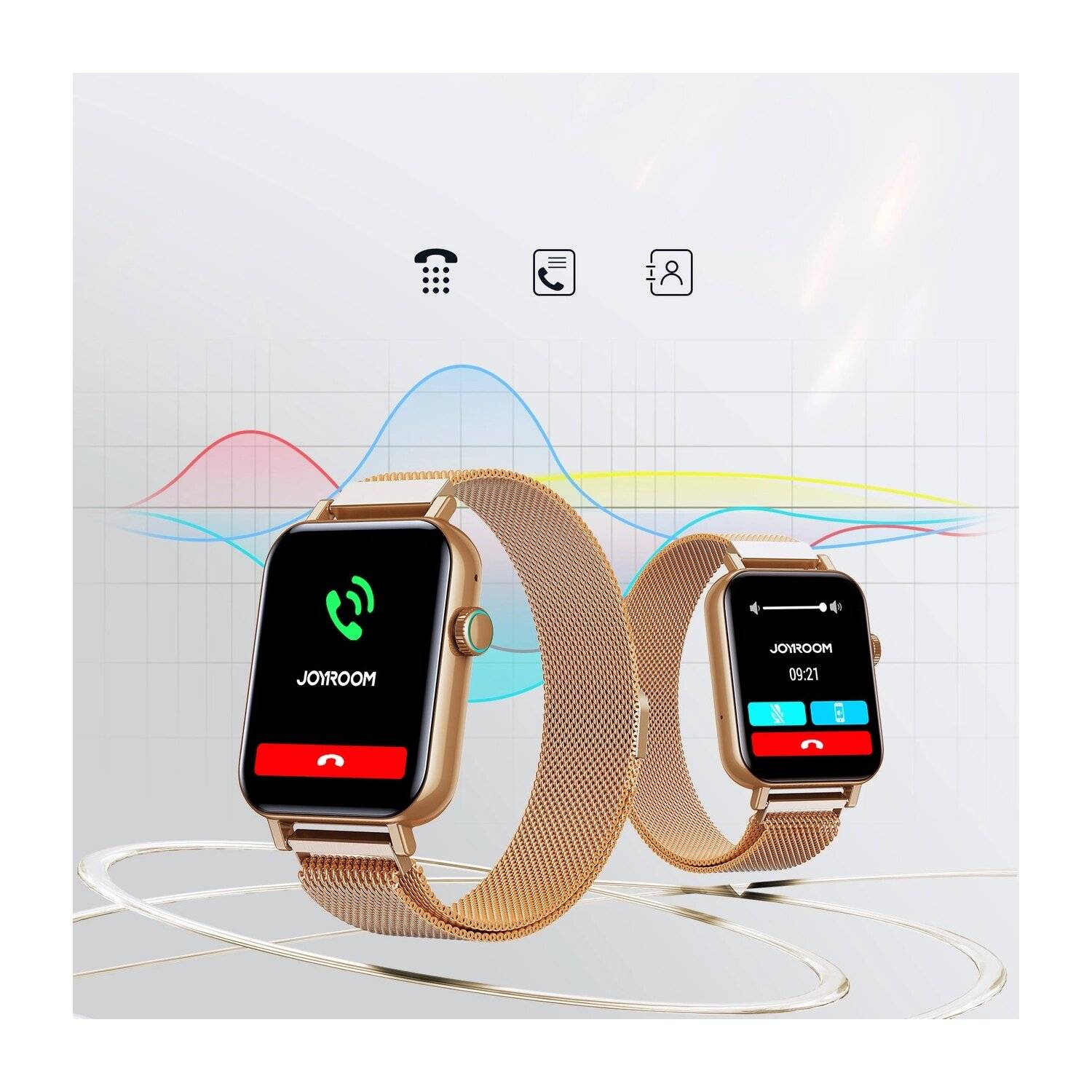 Joyroom JR-FT5 IP68 Smartwatch mit Anrufannahmefunktion und Touchscreen – Gold