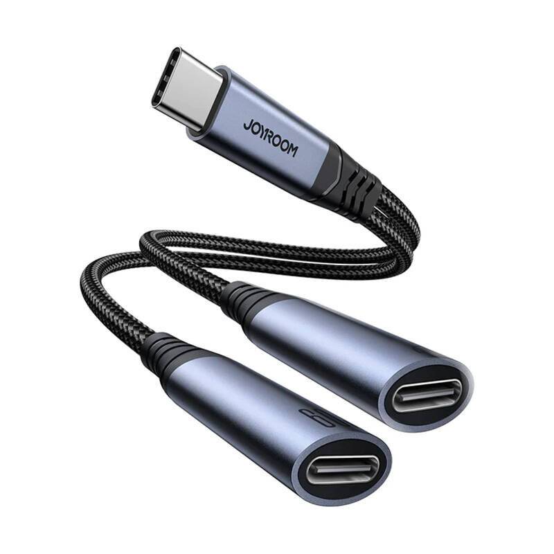 Audio-Adapter 2-in-1 Joyroom SY-C03 Typ-C auf Dual Typ-C (schwarz)